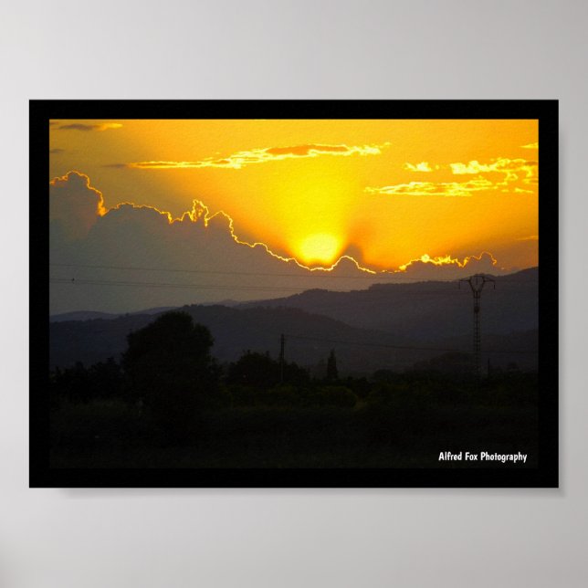 Poster Pôr do Sol Mediterrâneo (Frente)