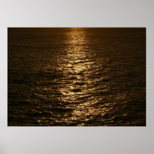 Pôster Pôr do Sol na Água Fotografia Abstrata do Oceano