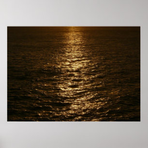 Pôster Pôr do Sol na Água Fotografia Abstrata do Oceano