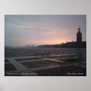 Poster Por do sol na chuva sobre a câmara municipal 1 de