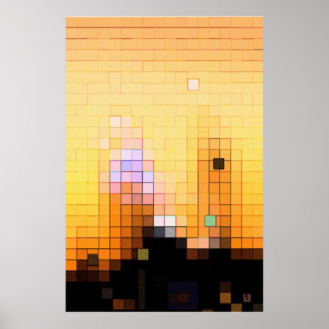 Poster Pôr do sol na cidade (Frente)