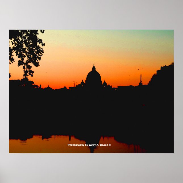 Poster Pôr do sol na cidade de Vaticano (Frente)