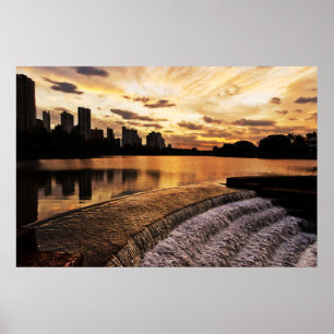 Pôster Por do sol na cidade Londrina