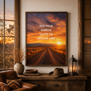 Poster Pôr do Sol na Estrada Rural - Crie Sua Própria Cit