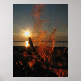 Poster Pôr do sol na fogueira em Calumet Waterworks