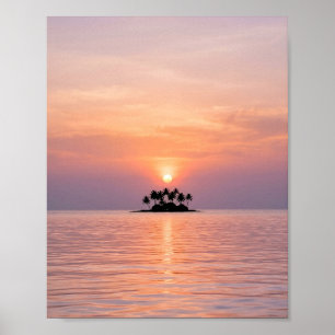 Poster Pôr do Sol na Ilha Linda O Quarto