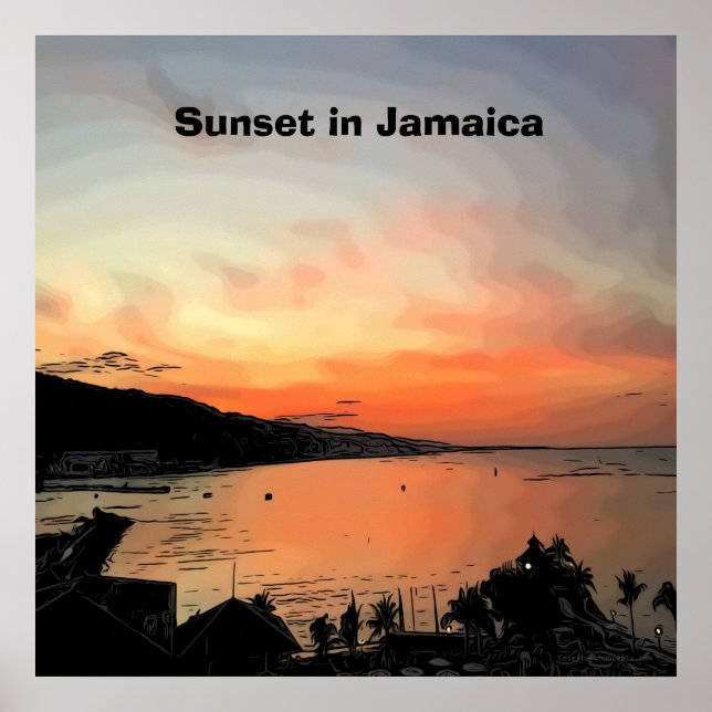 Poster Pôr do sol na Jamaica (Frente)