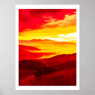 Poster Pôr do sol na montanha