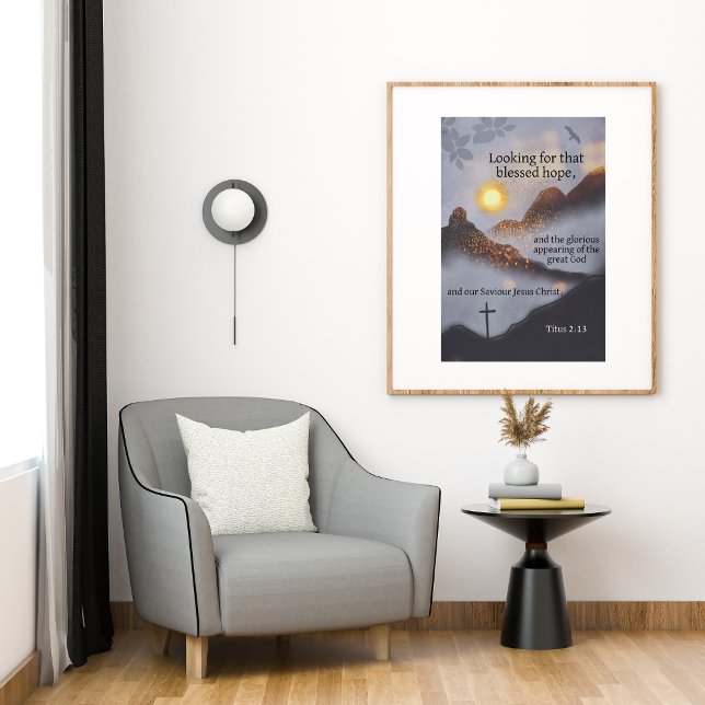 Poster Pôr do Sol na Montanha da Escritura Bíblica (Criador carregado)