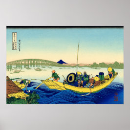 Poster Pôr do sol na ponte Ryōgoku Katsushika Hokusai