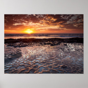 Poster Pôr do sol na praia, Califórnia
