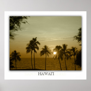 Pôster Pôr do sol na praia de Hapuna, Havaí