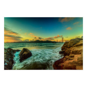 Pôster Por do sol na praia do padeiro