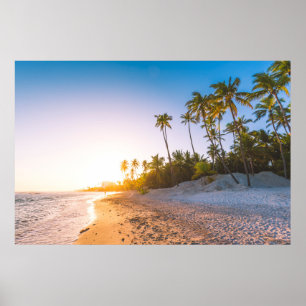 Poster Por do sol na República Dominicana tropical da