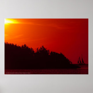 Pôster pôr do sol na vela de Ocracoke