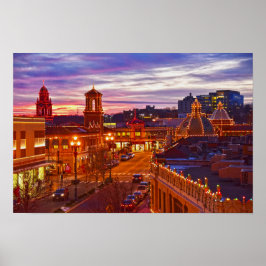 Poster Pôr do sol nas Luzes da Plaza de Kansas City