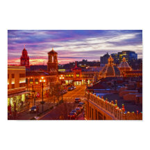 Pôr do sol nas Luzes da Plaza de Kansas City