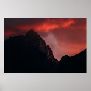 Poster Pôr do sol nas montanhas