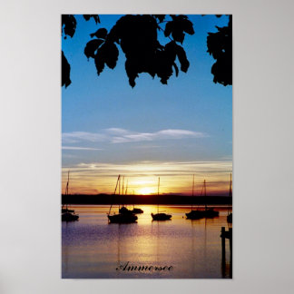 Pôster Pôr do sol no Ammersee