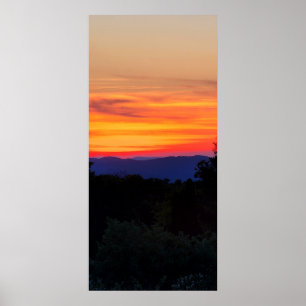 Poster Pôr do sol no corredor azul