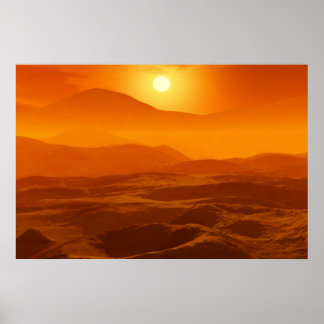 Poster pôr do sol no deserto
