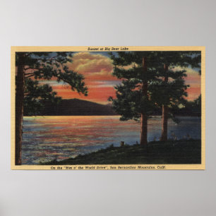 Poster Por do sol no lago big Bear