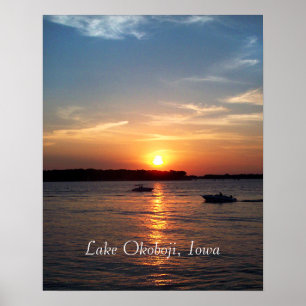 Pôster Por do sol no lago Okoboji, Iowa