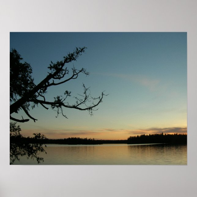 Pôster Pôr do sol no lago Sawbill (Frente)