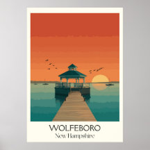 Pôr do sol no lago Wolfeboro New Hampshire