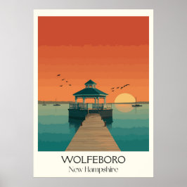 Poster Pôr do sol no lago Wolfeboro New Hampshire