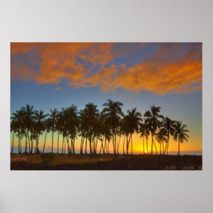 Pôster Pôr do sol no Parque Histórico Nacional Pu'uhonua