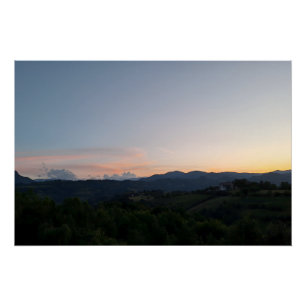 Pôster Pôr do Sol nos Cárpatos – Fotografia de Montanha d