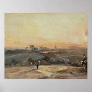 Pôster Por do sol outonal de John Constable