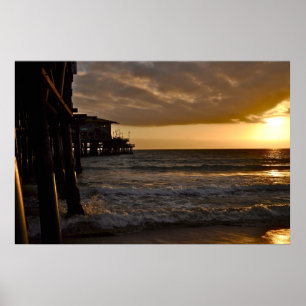Pôster Por do sol pacífico em Santa Monica
