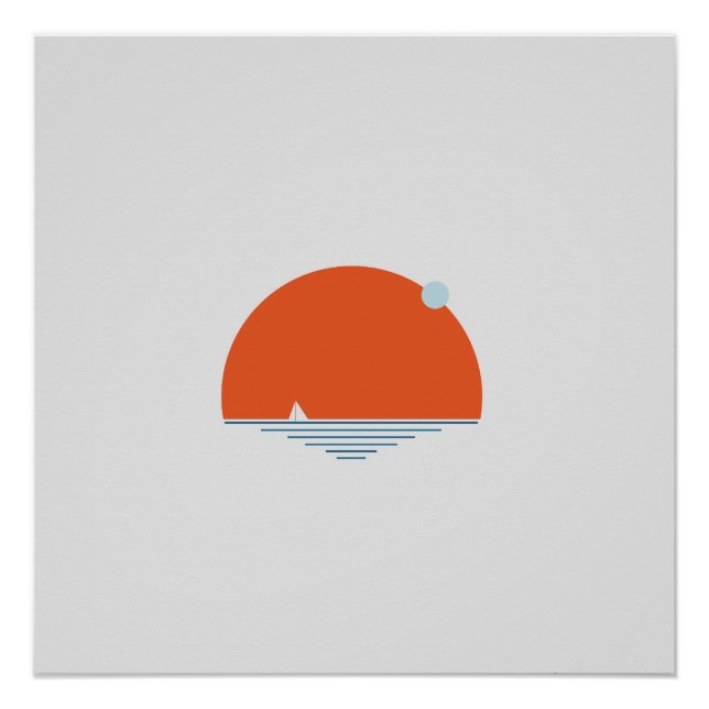 Pôster Pôr do sol pelo mar (Frente)