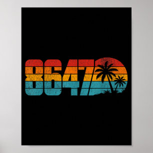 Poster Pôr do Sol Retrô de Verão Vintage es Palmeiras