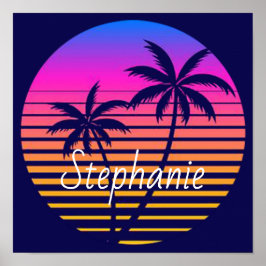 Poster Pôr do sol retrô Personalizado