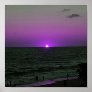 Pôster por do sol roxo