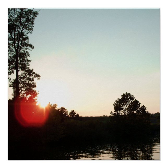Pôster Pôr do Sol Sereno no Rio (Frente)