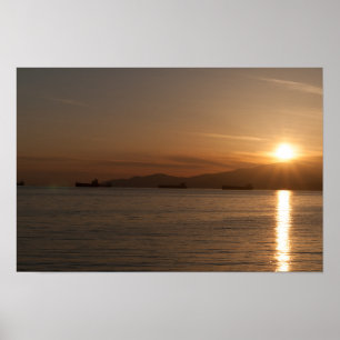 Poster Pôr do sol sobre a Baía de Vancouver - Canadá