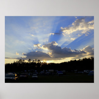 Poster Pôr do sol sobre a Deerlick Astronomy Village