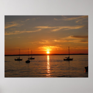 Pôster Por do sol sobre a ilha de Lummi