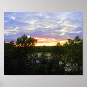 Pôster Por do sol sobre a lagoa de Stilwell (polegadas