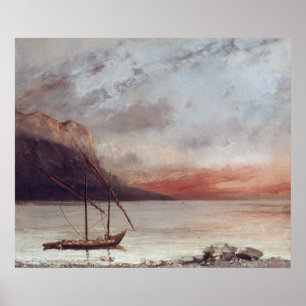 Poster Por do sol sobre o lago Leman, 1874