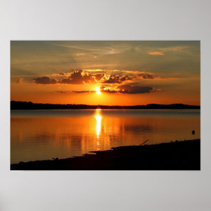 Poster Por do sol sobre o lago Thurmond