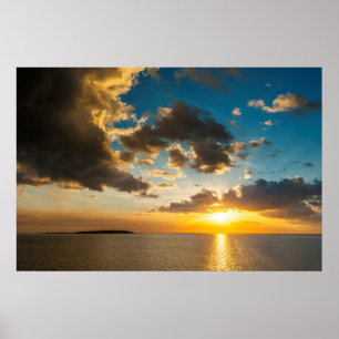 Poster Pôr do sol sobre o oceano, Fiji
