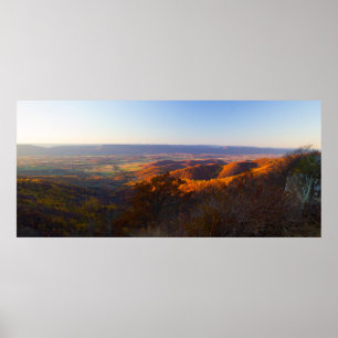 Pôster Por do sol sobre o parque nacional de Shenandoah,