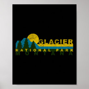Poster Pôr do sol vintage na montanha do Parque Nacional