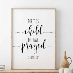 Poster Por esta criança temos orado, 1 Samuel 1:27