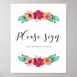 Poster Por favor, assine - Cartaz de casamento personaliz